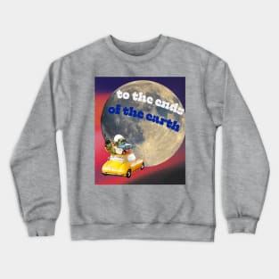 To the Ends of the Earth - Psychedelic Moon Travel Collage Crewneck Sweatshirt